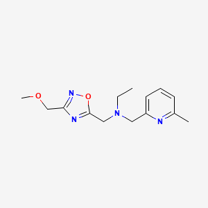 molecular formula C14H20N4O2 B3921831 N-{[3-(methoxymethyl)-1,2,4-oxadiazol-5-yl]methyl}-N-[(6-methylpyridin-2-yl)methyl]ethanamine 