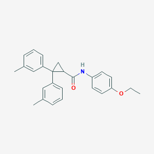 molecular formula C26H27NO2 B392199 N-(4-ethoxyphenyl)-2,2-bis(3-methylphenyl)cyclopropane-1-carboxamide 
