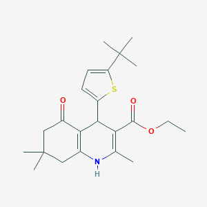 molecular formula C23H31NO3S B392219 ethyl 4-(5-tert-butylthiophen-2-yl)-2,7,7-trimethyl-5-oxo-1,4,5,6,7,8-hexahydroquinoline-3-carboxylate 