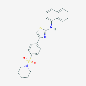 molecular formula C24H23N3O2S2 B392249 N-(1-naphthyl)-4-[4-(1-piperidinylsulfonyl)phenyl]-1,3-thiazol-2-amine 