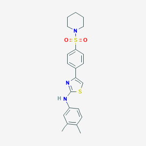 molecular formula C22H25N3O2S2 B392253 N-(3,4-DIMETHYLPHENYL)-4-[4-(PIPERIDINE-1-SULFONYL)PHENYL]-1,3-THIAZOL-2-AMINE 