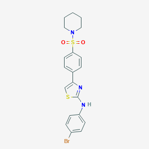 molecular formula C20H20BrN3O2S2 B392256 N-(4-BROMOPHENYL)-4-[4-(PIPERIDINE-1-SULFONYL)PHENYL]-1,3-THIAZOL-2-AMINE 
