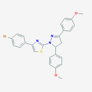 2-[3,5-bis(4-methoxyphenyl)-4,5-dihydro-1H-pyrazol-1-yl]-4-(4-bromophenyl)-1,3-thiazole