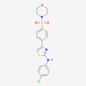 molecular formula C19H18ClN3O3S2 B392268 N-(4-CHLOROPHENYL)-4-[4-(MORPHOLINE-4-SULFONYL)PHENYL]-1,3-THIAZOL-2-AMINE 