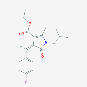 molecular formula C19H22FNO3 B392321 ETHYL (4Z)-4-[(4-FLUOROPHENYL)METHYLIDENE]-2-METHYL-1-(2-METHYLPROPYL)-5-OXO-4,5-DIHYDRO-1H-PYRROLE-3-CARBOXYLATE 