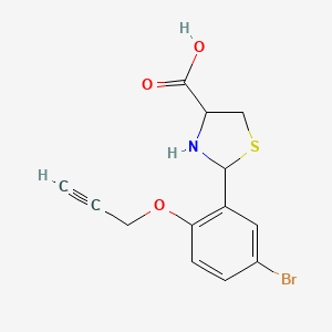 molecular formula C13H12BrNO3S B3923215 2-(5-Bromo-2-prop-2-ynoxyphenyl)-1,3-thiazolidine-4-carboxylic acid 