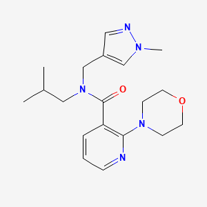 molecular formula C19H27N5O2 B3923224 N-isobutyl-N-[(1-methyl-1H-pyrazol-4-yl)methyl]-2-morpholin-4-ylnicotinamide 