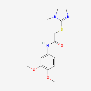 molecular formula C14H17N3O3S B3923228 N-(3,4-dimethoxyphenyl)-2-[(1-methyl-1H-imidazol-2-yl)thio]acetamide 