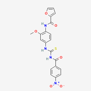 molecular formula C20H16N4O6S B3923233 N-[2-methoxy-4-({[(4-nitrobenzoyl)amino]carbonothioyl}amino)phenyl]-2-furamide 