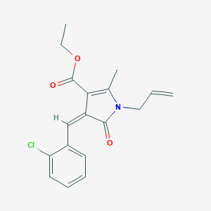 molecular formula C18H18ClNO3 B392325 ETHYL (4Z)-4-[(2-CHLOROPHENYL)METHYLIDENE]-2-METHYL-5-OXO-1-(PROP-2-EN-1-YL)-4,5-DIHYDRO-1H-PYRROLE-3-CARBOXYLATE 