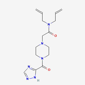 molecular formula C15H22N6O2 B3923277 N,N-diallyl-2-[4-(1H-1,2,4-triazol-3-ylcarbonyl)piperazin-1-yl]acetamide 