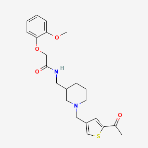 molecular formula C22H28N2O4S B3923308 N-[[1-[(5-acetylthiophen-3-yl)methyl]piperidin-3-yl]methyl]-2-(2-methoxyphenoxy)acetamide 