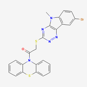 molecular formula C24H16BrN5OS2 B3923335 2-({8-BROMO-5-METHYL-5H-[1,2,4]TRIAZINO[5,6-B]INDOL-3-YL}SULFANYL)-1-(10H-PHENOTHIAZIN-10-YL)ETHAN-1-ONE 