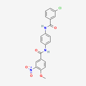 molecular formula C21H16ClN3O5 B3923350 N-[4-[(3-chlorobenzoyl)amino]phenyl]-4-methoxy-3-nitrobenzamide 