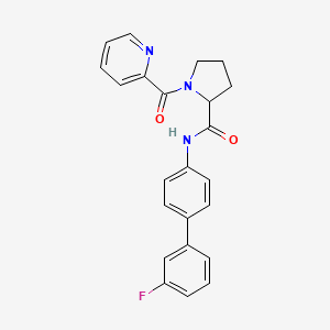 molecular formula C23H20FN3O2 B3923494 N-[4-(3-fluorophenyl)phenyl]-1-(pyridine-2-carbonyl)pyrrolidine-2-carboxamide 