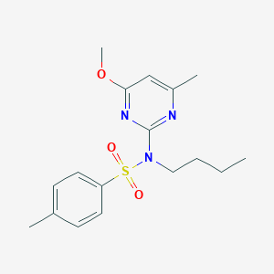 molecular formula C17H23N3O3S B3923500 N-BUTYL-N-(4-METHOXY-6-METHYLPYRIMIDIN-2-YL)-4-METHYLBENZENE-1-SULFONAMIDE 