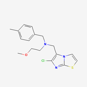 molecular formula C17H20ClN3OS B3923511 N-[(6-chloroimidazo[2,1-b][1,3]thiazol-5-yl)methyl]-2-methoxy-N-(4-methylbenzyl)ethanamine 