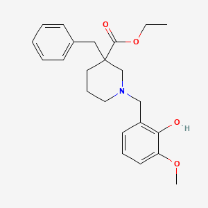 molecular formula C23H29NO4 B3923519 ethyl 3-benzyl-1-(2-hydroxy-3-methoxybenzyl)-3-piperidinecarboxylate 