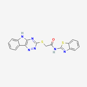 molecular formula C18H12N6OS2 B3923567 N-(1,3-benzothiazol-2-yl)-2-(5H-[1,2,4]triazino[5,6-b]indol-3-ylsulfanyl)acetamide 