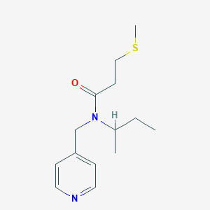 molecular formula C14H22N2OS B3923617 N-(sec-butyl)-3-(methylthio)-N-(pyridin-4-ylmethyl)propanamide 