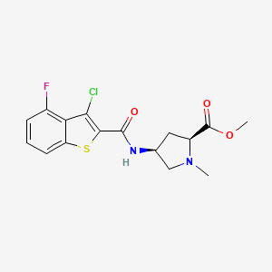 molecular formula C16H16ClFN2O3S B3923624 methyl (2S,4S)-4-{[(3-chloro-4-fluoro-1-benzothien-2-yl)carbonyl]amino}-1-methylpyrrolidine-2-carboxylate 