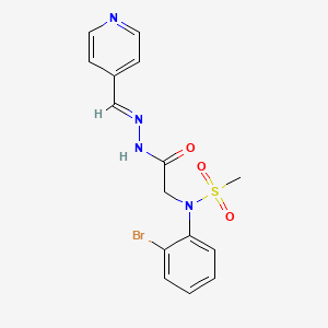 molecular formula C15H15BrN4O3S B3923638 N-(2-bromophenyl)-N-{2-oxo-2-[2-(4-pyridinylmethylene)hydrazino]ethyl}methanesulfonamide 