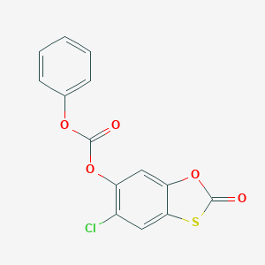 molecular formula C14H7ClO5S B392365 5-Chloro-2-oxo-1,3-benzoxathiol-6-yl phenyl carbonate 