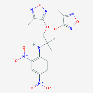 molecular formula C16H17N7O8 B392370 N-(2,4-DINITROPHENYL)-N-(1-METHYL-2-[(4-METHYL-1,2,5-OXADIAZOL-3-YL)OXY]-1-{[(4-METHYL-1,2,5-OXADIAZOL-3-YL)OXY]METHYL}ETHYL)AMINE 