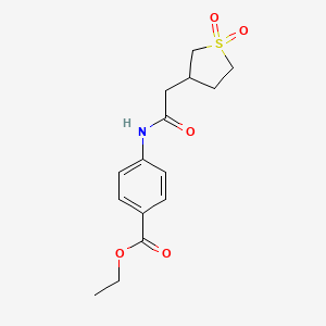 molecular formula C15H19NO5S B3923703 Ethyl 4-[[2-(1,1-dioxothiolan-3-yl)acetyl]amino]benzoate 