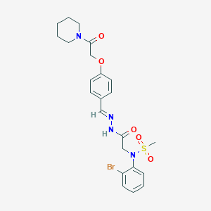 molecular formula C23H27BrN4O5S B3923717 N-(2-bromophenyl)-N-[2-oxo-2-(2-{4-[2-oxo-2-(1-piperidinyl)ethoxy]benzylidene}hydrazino)ethyl]methanesulfonamide 