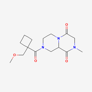 molecular formula C15H23N3O4 B3923737 8-{[1-(methoxymethyl)cyclobutyl]carbonyl}-2-methyltetrahydro-2H-pyrazino[1,2-a]pyrazine-1,4(3H,6H)-dione 