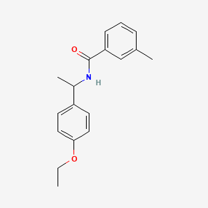 molecular formula C18H21NO2 B3923774 N-[1-(4-ethoxyphenyl)ethyl]-3-methylbenzamide 