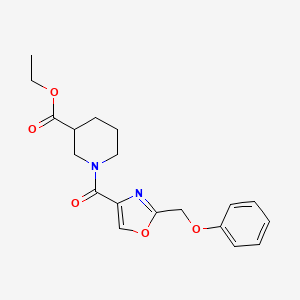 molecular formula C19H22N2O5 B3923818 ethyl 1-{[2-(phenoxymethyl)-1,3-oxazol-4-yl]carbonyl}-3-piperidinecarboxylate 