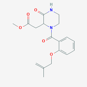 molecular formula C18H22N2O5 B3923822 methyl (1-{2-[(2-methylprop-2-en-1-yl)oxy]benzoyl}-3-oxopiperazin-2-yl)acetate 