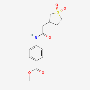 molecular formula C14H17NO5S B3923861 Methyl 4-[[2-(1,1-dioxothiolan-3-yl)acetyl]amino]benzoate 