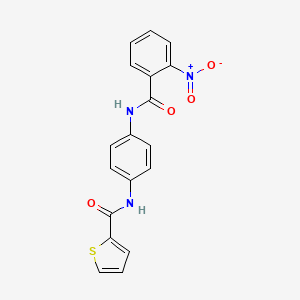 molecular formula C18H13N3O4S B3923865 N-[4-(2-NITROBENZAMIDO)PHENYL]THIOPHENE-2-CARBOXAMIDE 