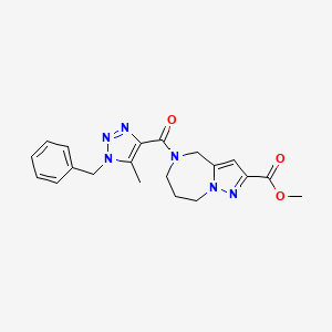 molecular formula C20H22N6O3 B3923872 methyl 5-[(1-benzyl-5-methyl-1H-1,2,3-triazol-4-yl)carbonyl]-5,6,7,8-tetrahydro-4H-pyrazolo[1,5-a][1,4]diazepine-2-carboxylate 
