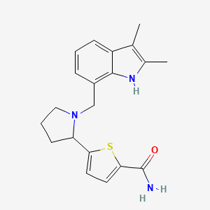 molecular formula C20H23N3OS B3923947 5-{1-[(2,3-dimethyl-1H-indol-7-yl)methyl]-2-pyrrolidinyl}-2-thiophenecarboxamide 