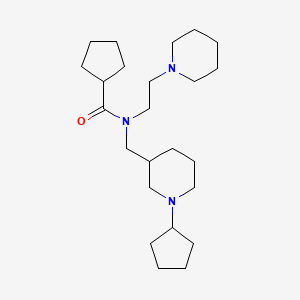 molecular formula C24H43N3O B3923954 N-[(1-cyclopentylpiperidin-3-yl)methyl]-N-(2-piperidin-1-ylethyl)cyclopentanecarboxamide 