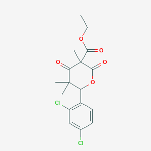 molecular formula C17H18Cl2O5 B3923957 ethyl 6-(2,4-dichlorophenyl)-3,5,5-trimethyl-2,4-dioxooxane-3-carboxylate 