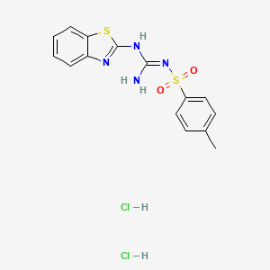 molecular formula C15H16Cl2N4O2S2 B3923965 N-[amino(1,3-benzothiazol-2-ylamino)methylene]-4-methylbenzenesulfonamide dihydrochloride 