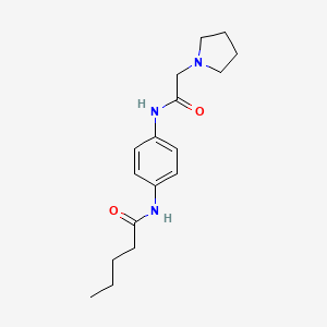 molecular formula C17H25N3O2 B3923984 N-{4-[(2-pyrrolidin-1-ylacetyl)amino]phenyl}pentanamide 