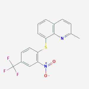 molecular formula C17H11F3N2O2S B392399 2-Methyl-8-{[2-nitro-4-(trifluoromethyl)phenyl]sulfanyl}quinoline CAS No. 311787-14-1