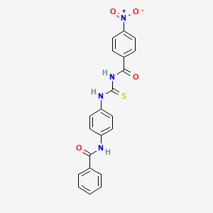 molecular formula C21H16N4O4S B3924033 N-({[4-(benzoylamino)phenyl]amino}carbonothioyl)-4-nitrobenzamide 