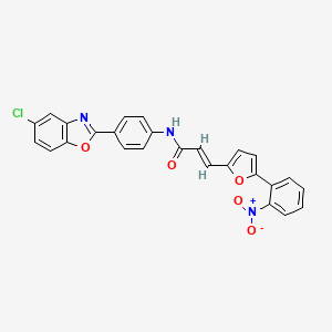 molecular formula C26H16ClN3O5 B3924051 N-[4-(5-chloro-1,3-benzoxazol-2-yl)phenyl]-3-[5-(2-nitrophenyl)-2-furyl]acrylamide 