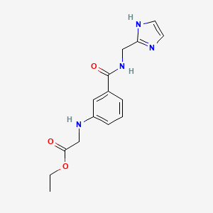 molecular formula C15H18N4O3 B3924085 ethyl [(3-{[(1H-imidazol-2-ylmethyl)amino]carbonyl}phenyl)amino]acetate 