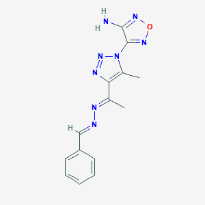 molecular formula C14H14N8O B392409 benzaldehyde {1-[1-(4-amino-1,2,5-oxadiazol-3-yl)-5-methyl-1H-1,2,3-triazol-4-yl]ethylidene}hydrazone 