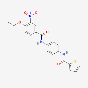 molecular formula C20H17N3O5S B3924129 N-(4-{[(4-ethoxy-3-nitrophenyl)carbonyl]amino}phenyl)thiophene-2-carboxamide 