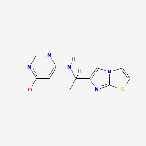 molecular formula C12H13N5OS B3924146 N-(1-imidazo[2,1-b][1,3]thiazol-6-ylethyl)-6-methoxypyrimidin-4-amine 