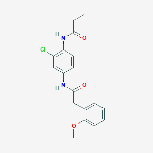 molecular formula C18H19ClN2O3 B3924193 N-(2-chloro-4-{[(2-methoxyphenyl)acetyl]amino}phenyl)propanamide 